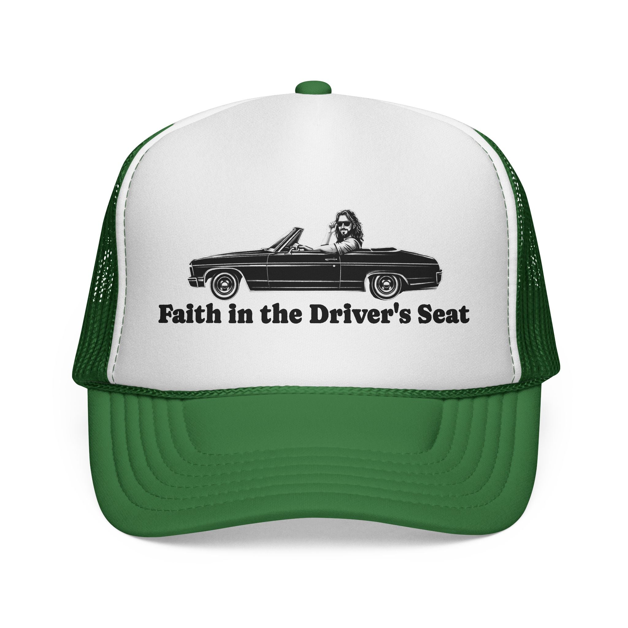 Trucker Cap — "Faith in the Driver's Seat" Vintage Convertible Hat
