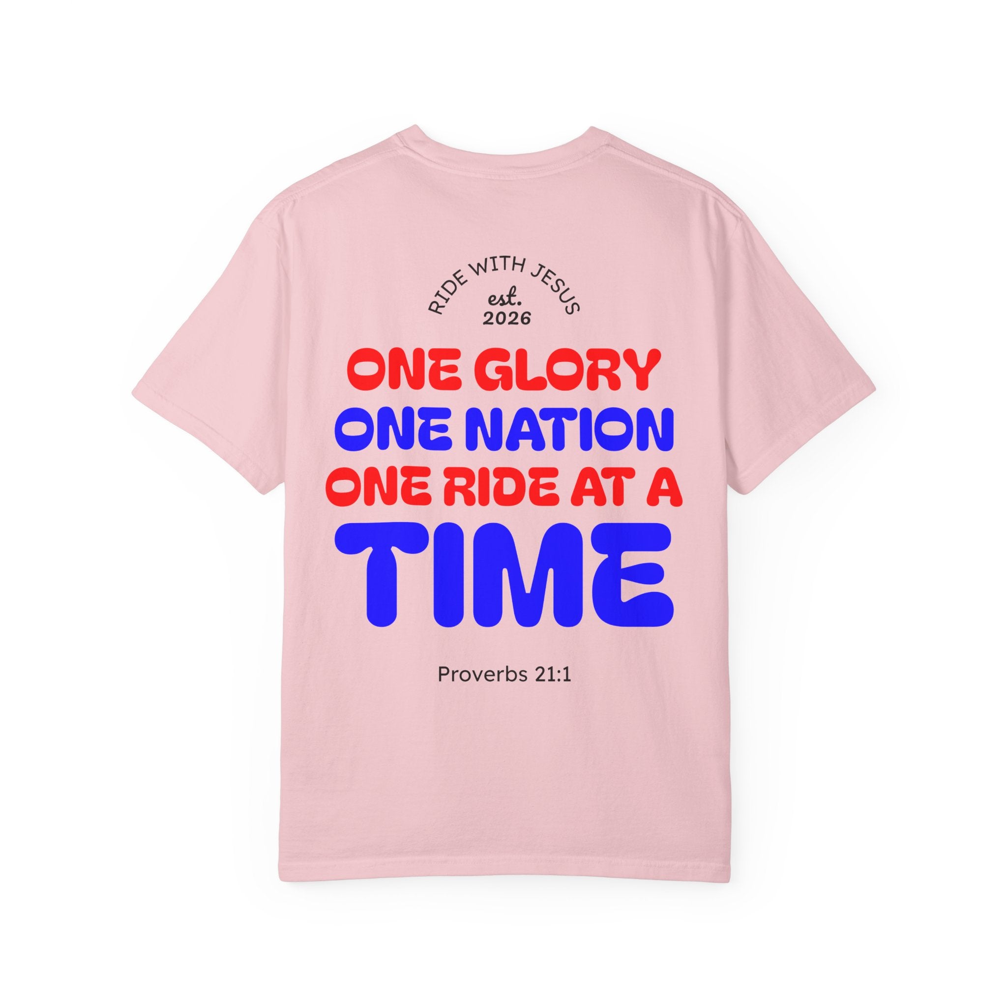 Ride With Jesus T-Shirt — “One Design. One Glory. One Ride at a Time.” Christian Graphic Tee
