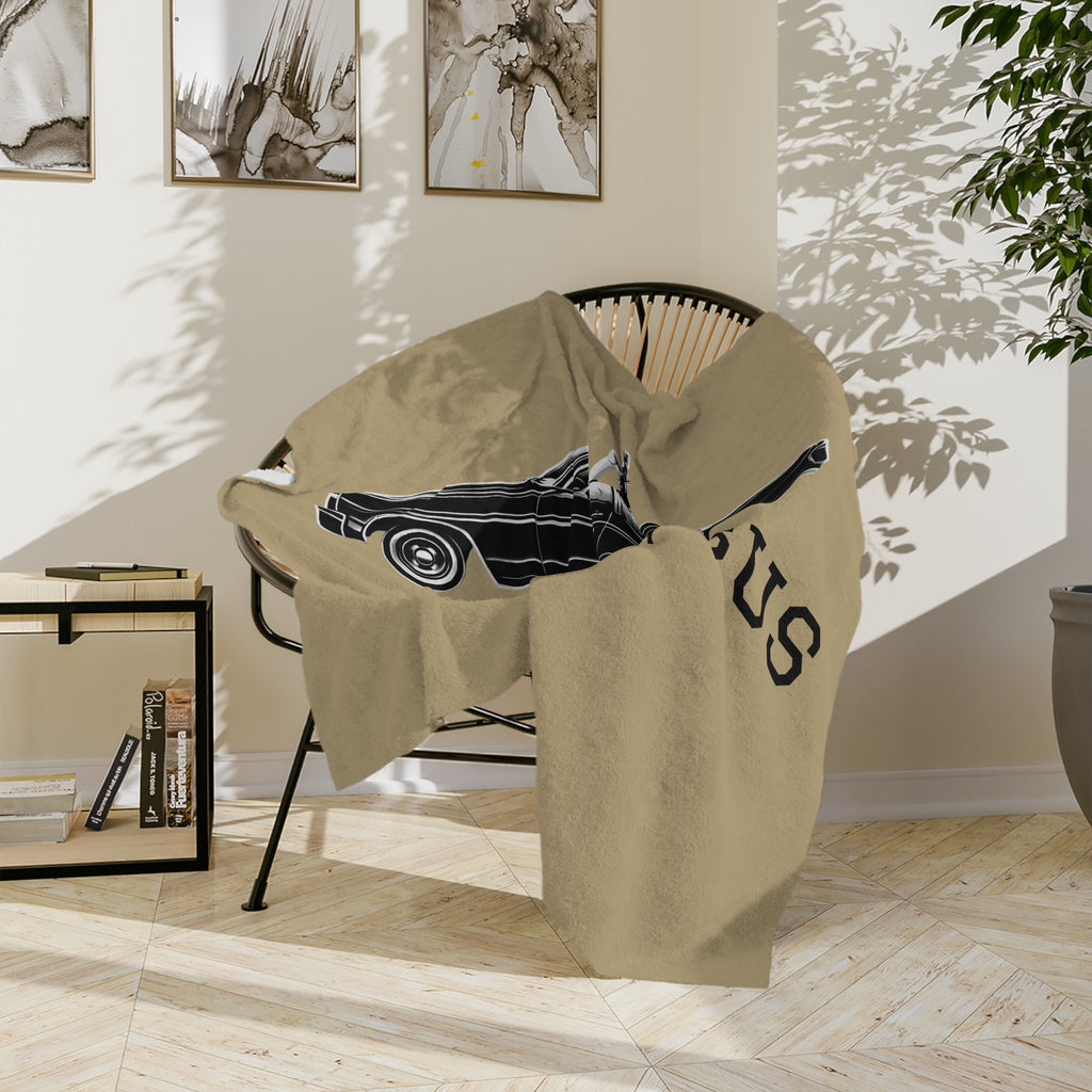 Ride With Jesus Microfiber Blanket — Vintage Convertible Faith Throw (Est. 2026)