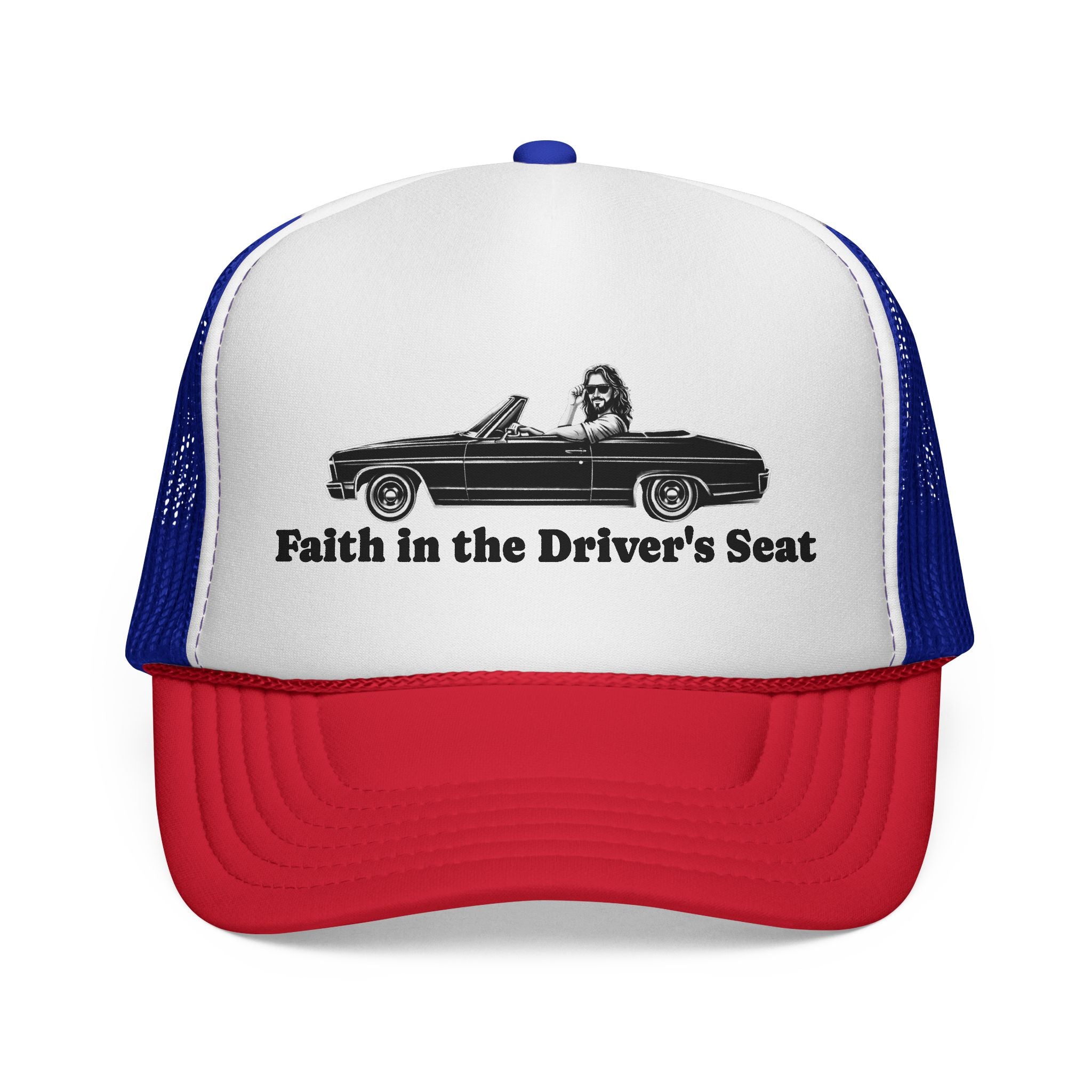 Trucker Cap — "Faith in the Driver's Seat" Vintage Convertible Hat