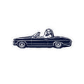 Vintage Convertible Sticker — Retro Road Trip Car Decal (Kiss-Cut)