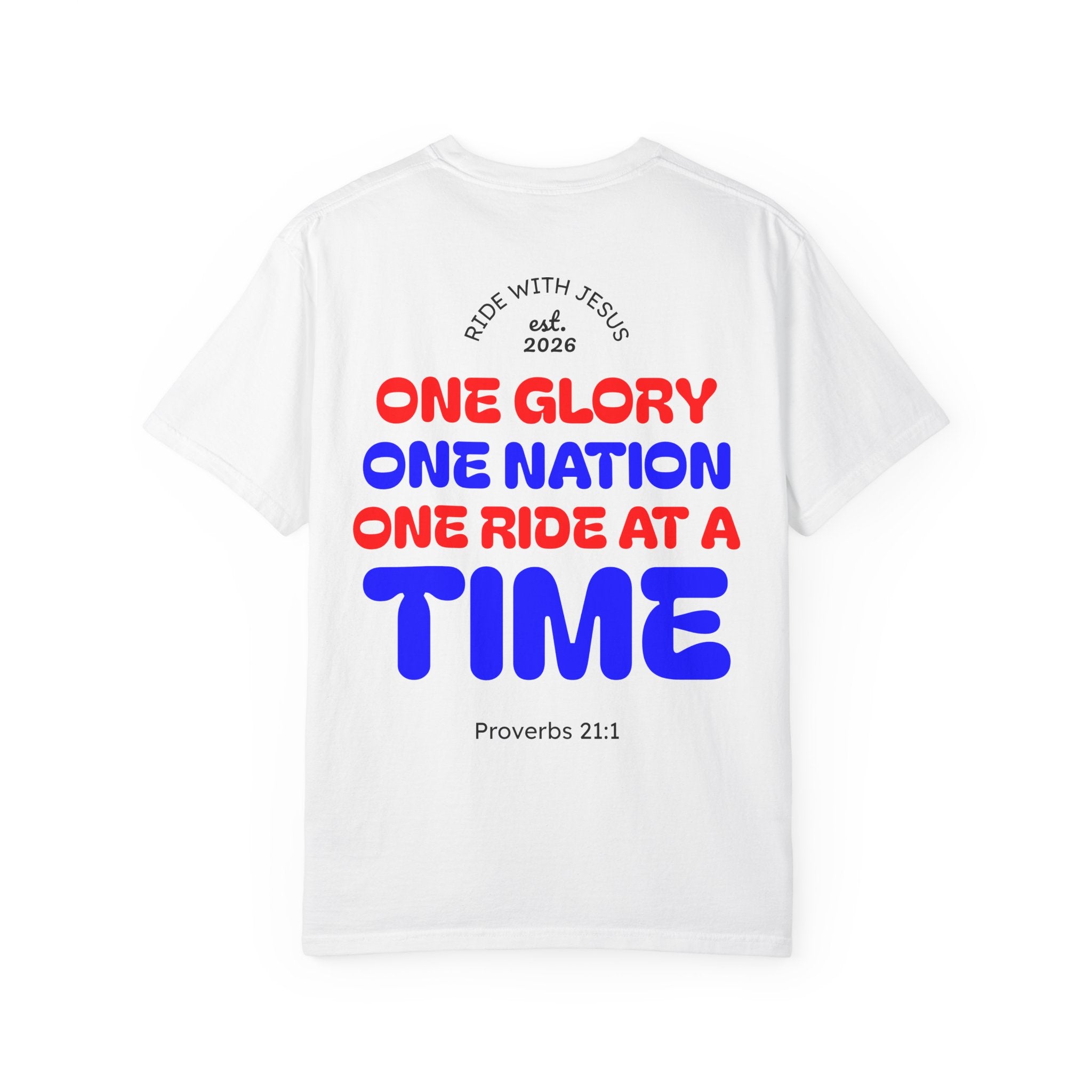 Ride With Jesus T-Shirt — “One Design. One Glory. One Ride at a Time.” Christian Graphic Tee