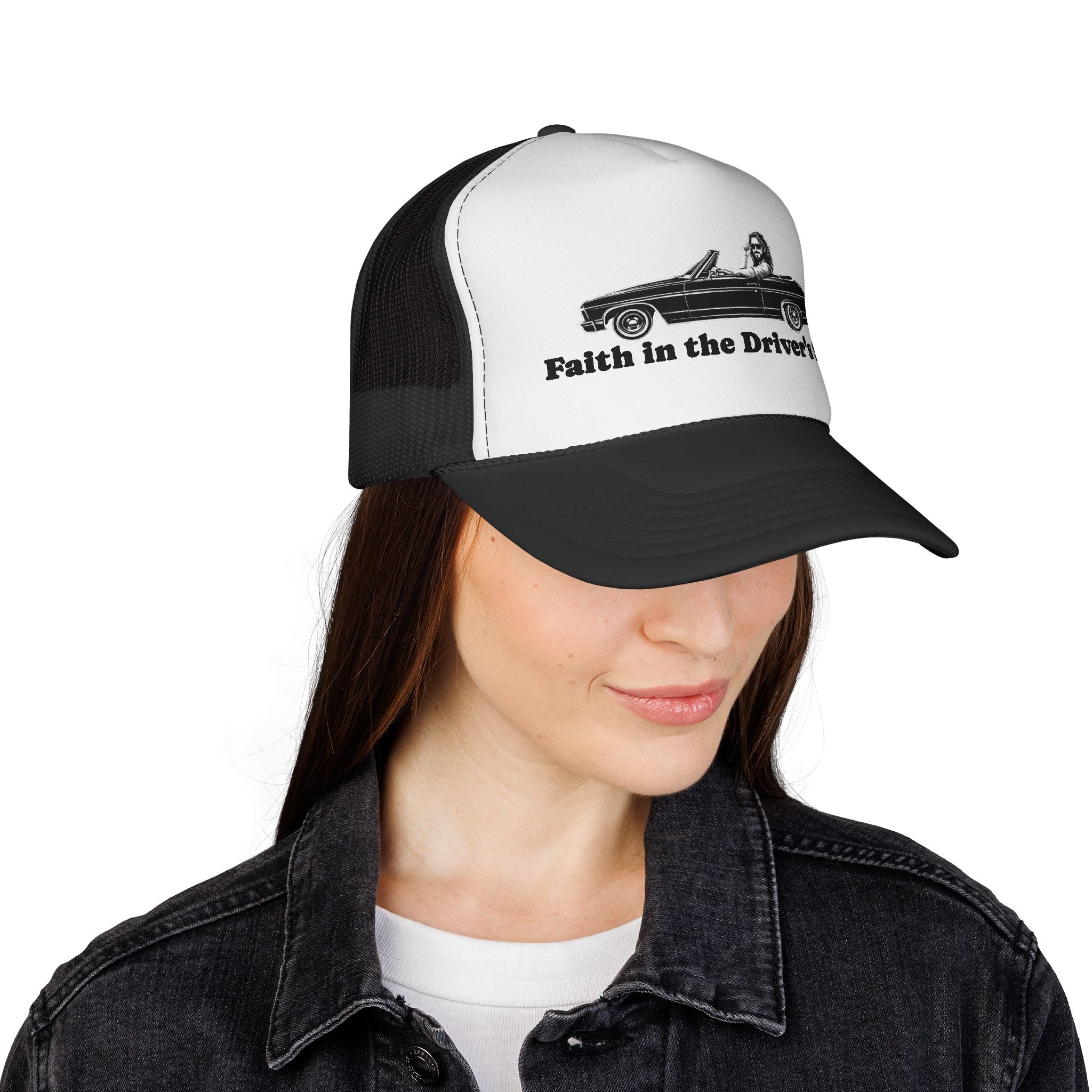 Trucker Cap — "Faith in the Driver's Seat" Vintage Convertible Hat