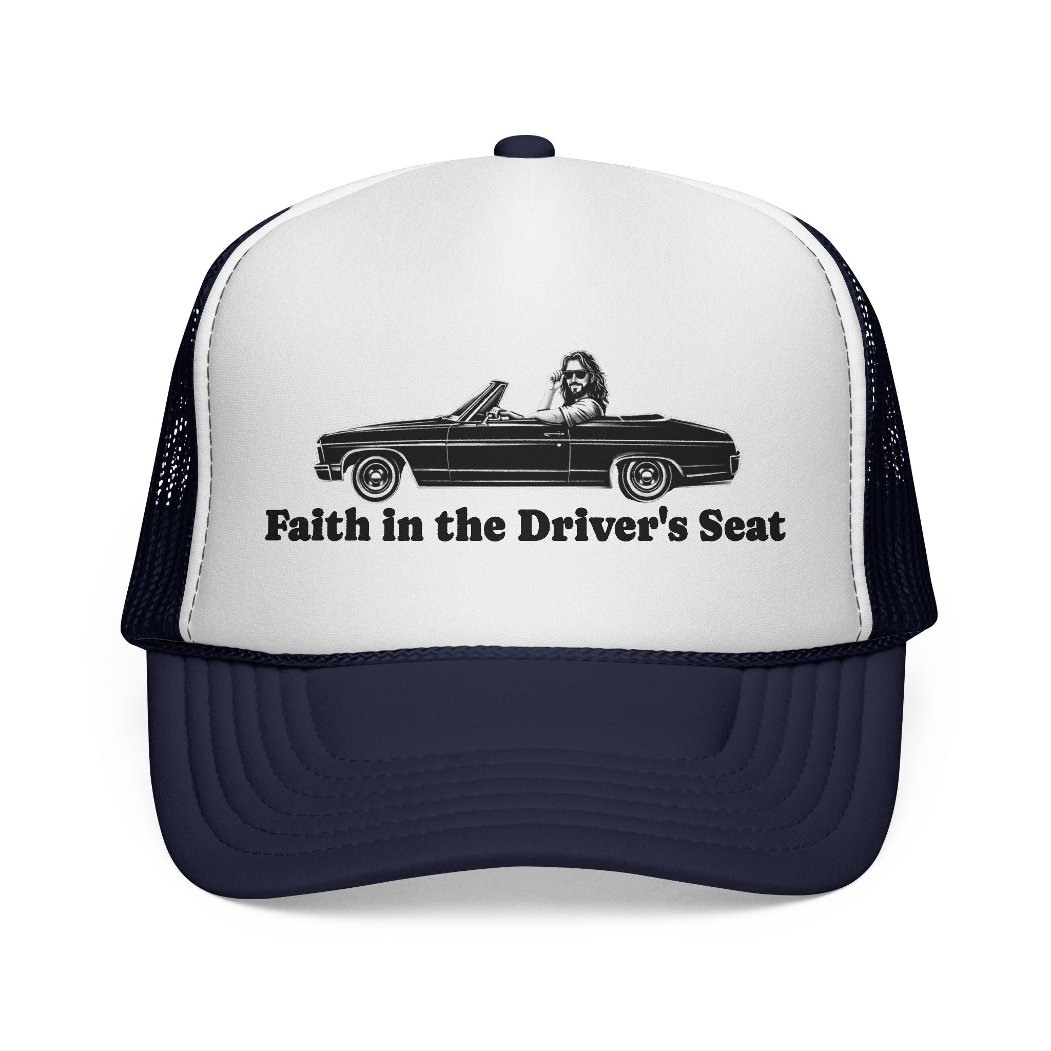 Trucker Cap — "Faith in the Driver's Seat" Vintage Convertible Hat