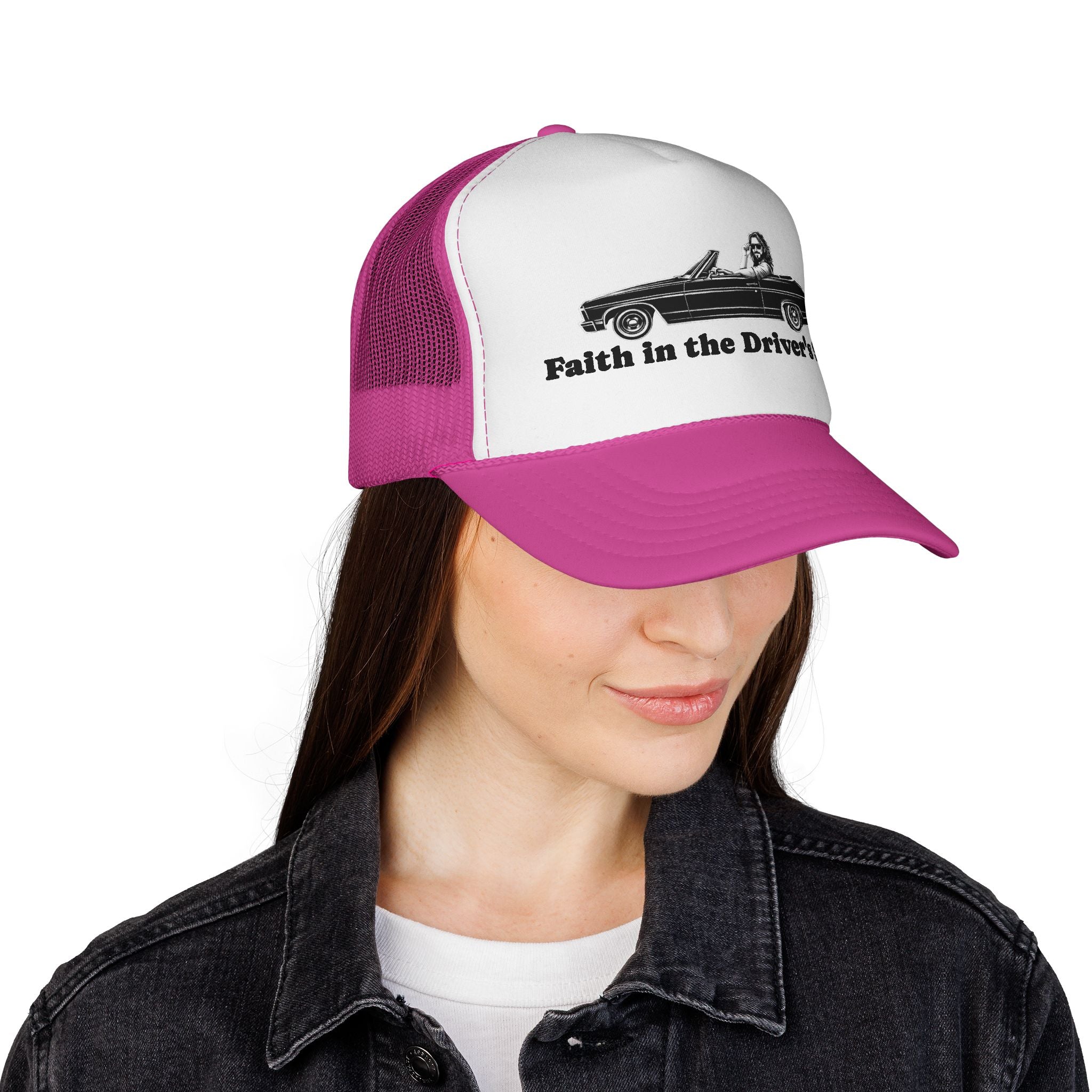 Trucker Cap — "Faith in the Driver's Seat" Vintage Convertible Hat
