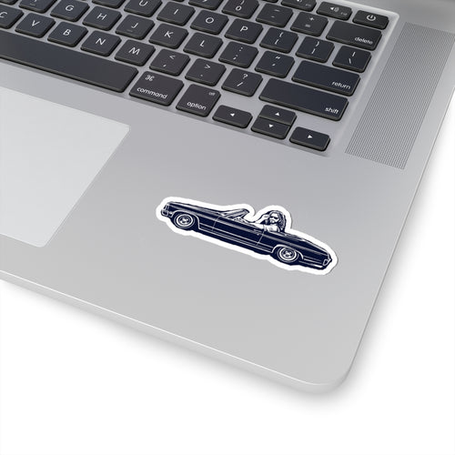 Vintage Convertible Sticker — Retro Road Trip Car Decal (Kiss-Cut)