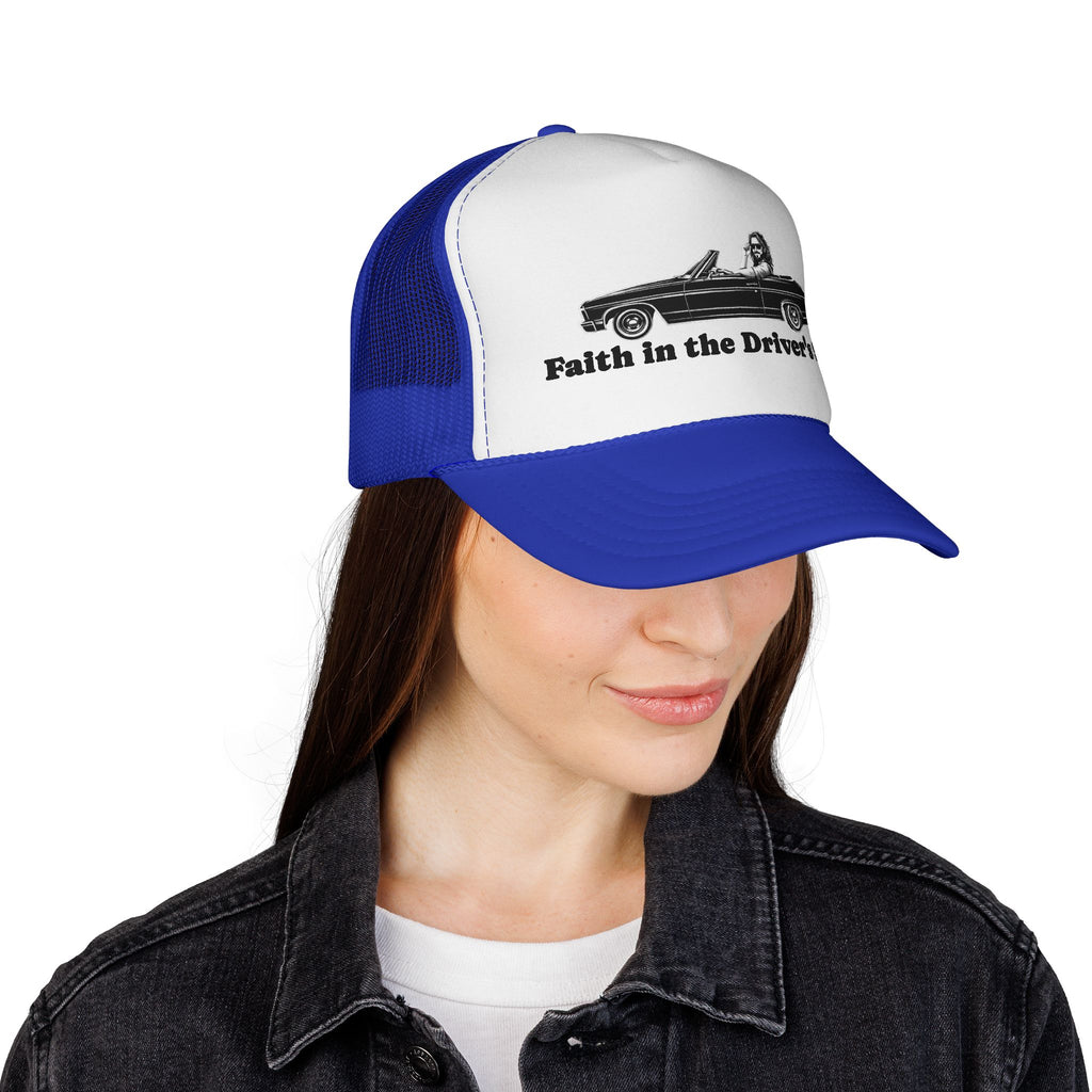 Trucker Cap — "Faith in the Driver's Seat" Vintage Convertible Hat