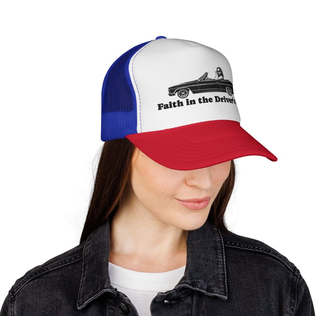 Trucker Cap — "Faith in the Driver's Seat" Vintage Convertible Hat